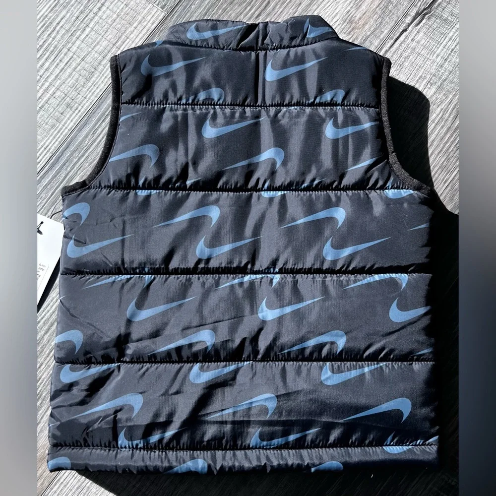 Nike Black and Gray Puffer Vest
